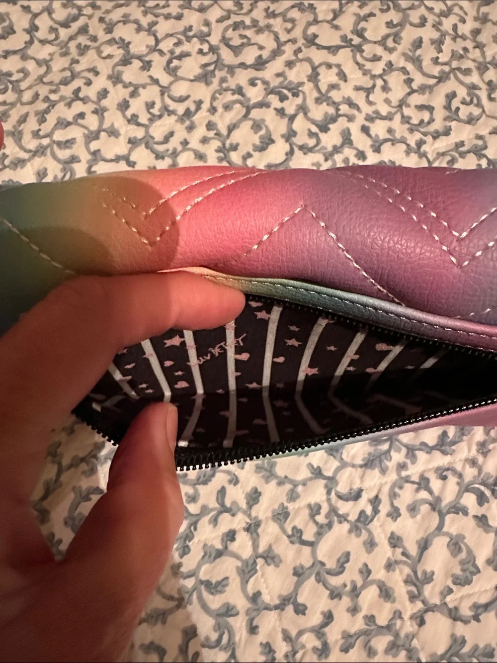 Betsey Johnson Rainbow Chevron Quilted Clutch - Pastel Multicolor
